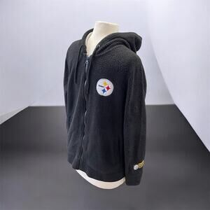 Pittsburgh Steelers NFL Team Apparel Full Zip Hoodie Jacket Men's Large Black